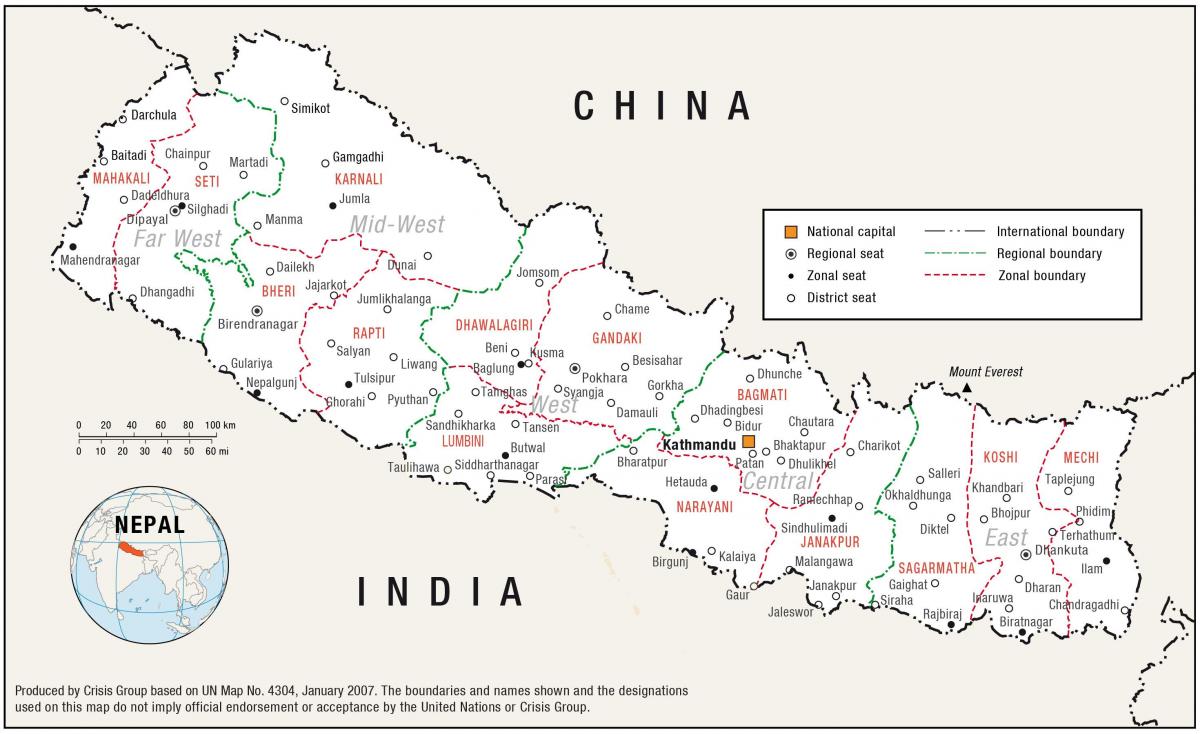 Mapa dom Nepal