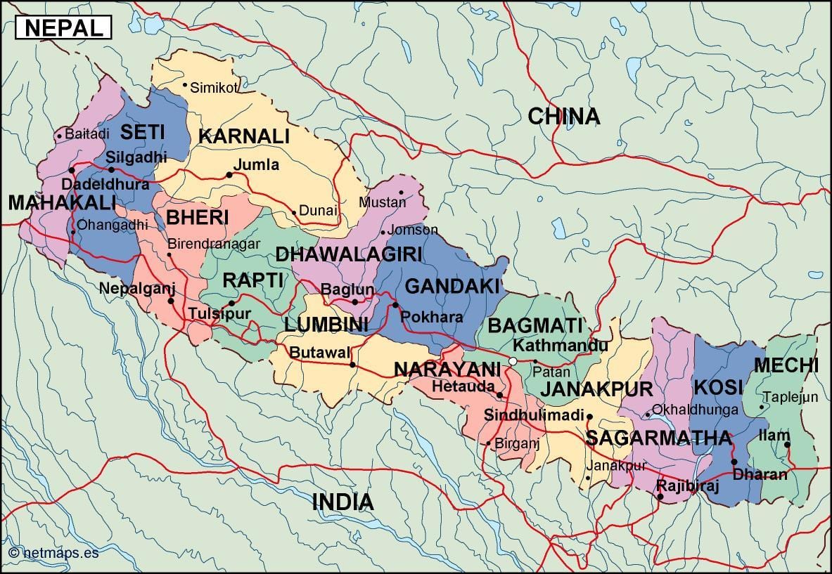 Karta cyfrowego Nepal