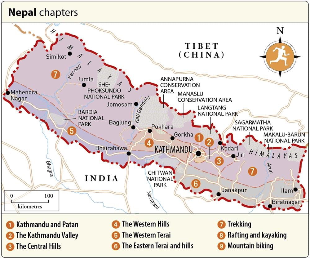 Mapa Nepalu świątyń