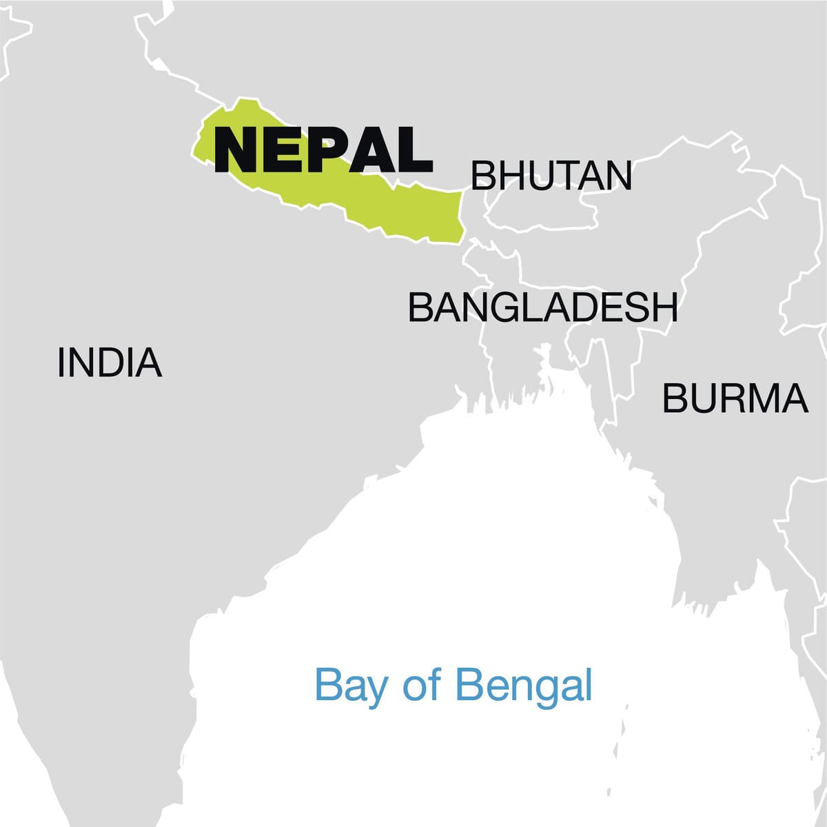mapa świata pokazująca Nepal