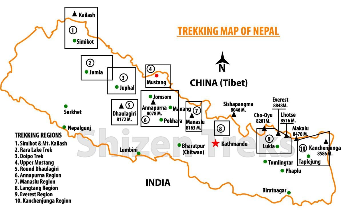 Nepal tor mapie