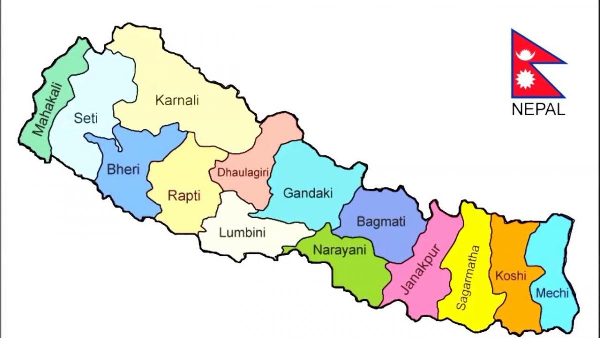 Nepal mapa nowy