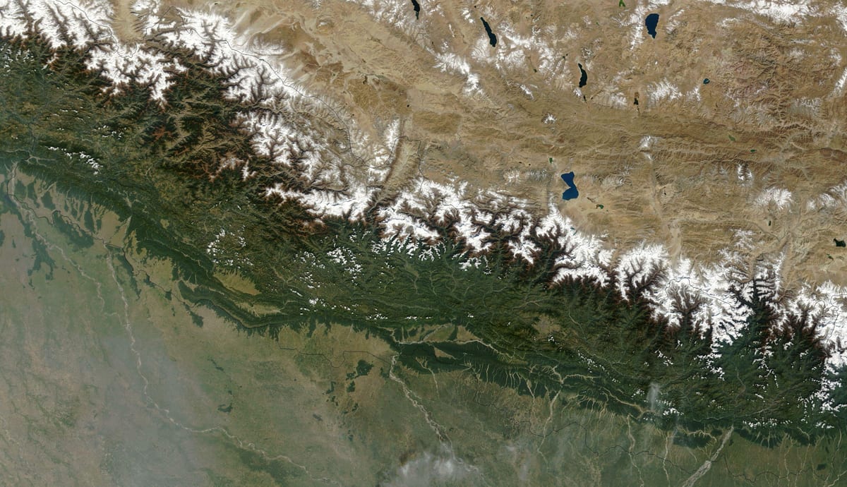 Mapa satelita Nepal wideo