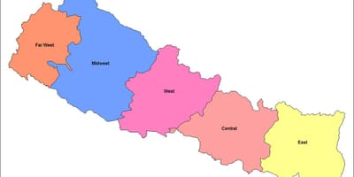 Mapa Wschodniej zakresie rozwoju Nepalu