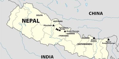 Mapa Nepal, Himalaje