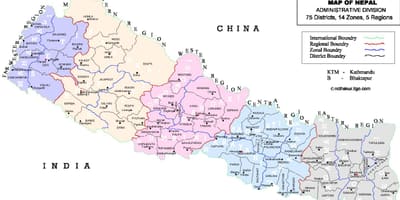 Mapa Nepalu W dc