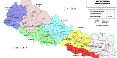 7 Pradesh Nepal mapie