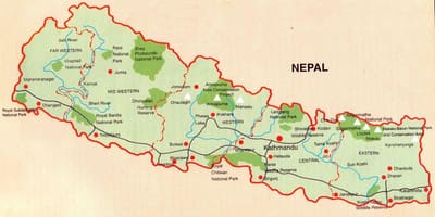 Mapa Nepalu бутвале Dworzec 