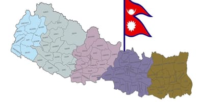 Mapa Nepalu z flagą