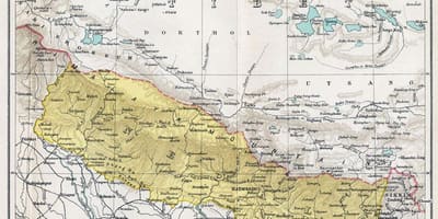 Bardzo stara mapa Nepalu