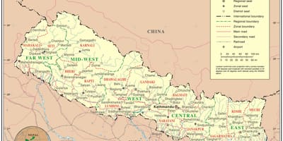 Online mapa Nepalu
